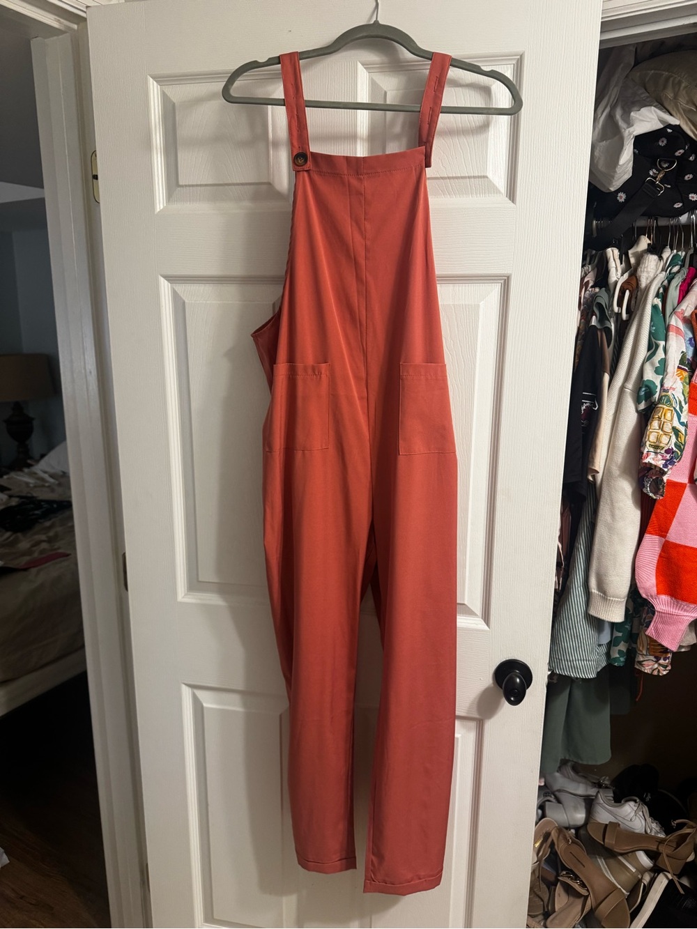Women's Coral Overalls Jumpsuit